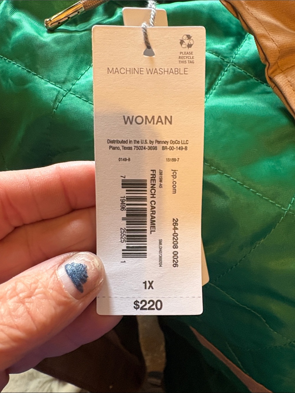 Liz Claiborne Tan Hooded Trench Coat with Teal Trim - Picture 10 of 15
